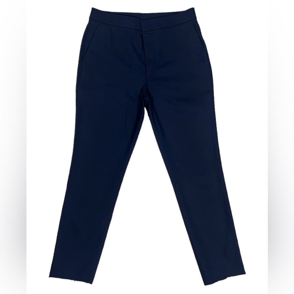 HELMUT LANG Slim Leg Twill Trouser Pants Black Raw Hem Black Sz. 10 DarkAcademia - Picture 4 of 16